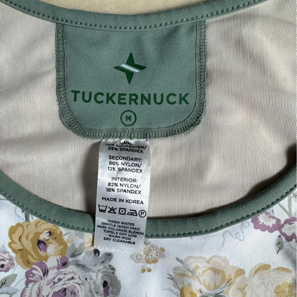 Tuckernuck Floral Activewear Set Leggings Sports Bra Sage Green Medium Matching